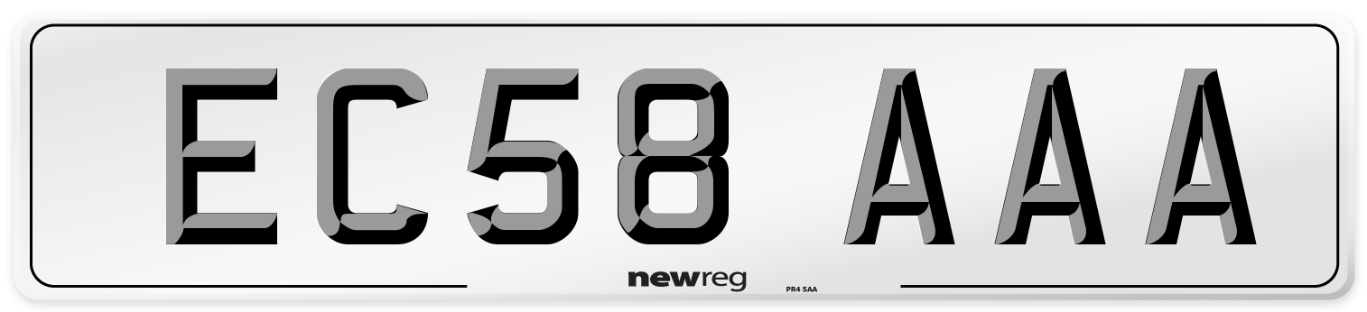 EC58 AAA Number Plate from New Reg